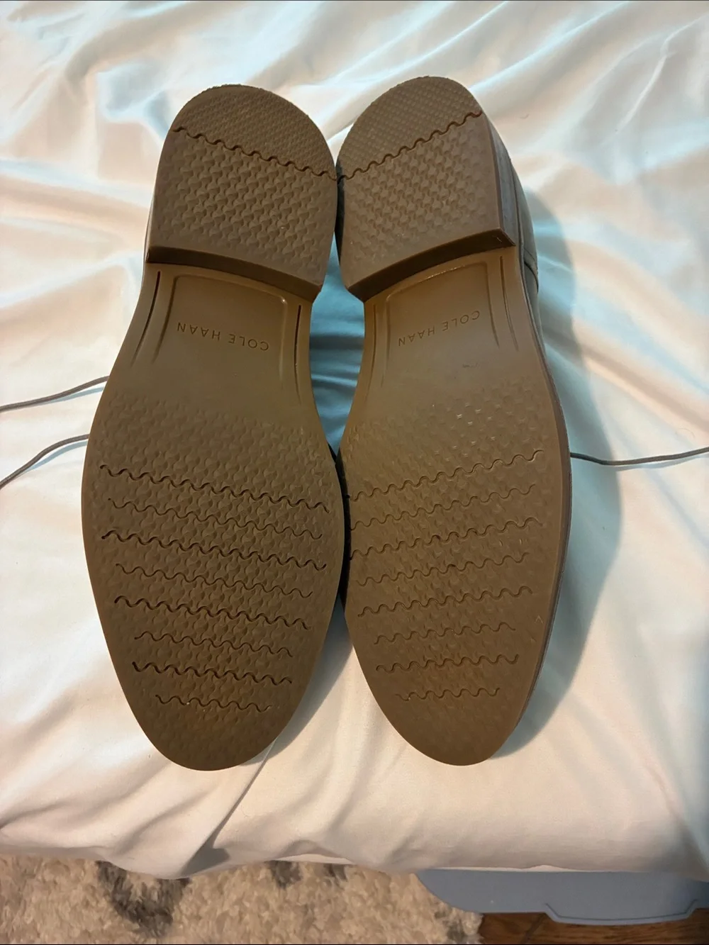 Cole Haan Taupe Suede Derby Lace-Up Shoes